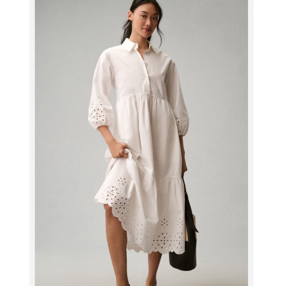 Maeve Bettina Tiered Shirt Dress